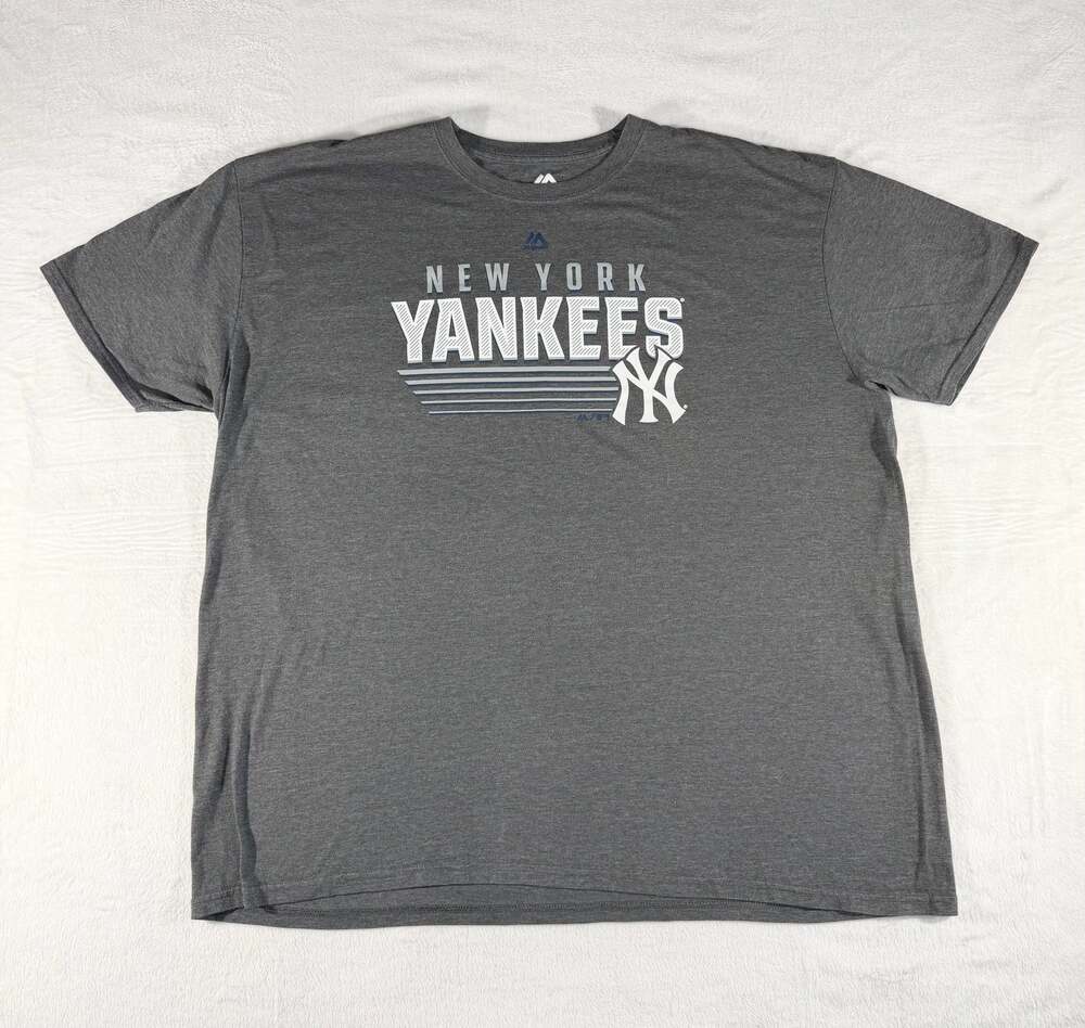 Majestic New York Yankees Heather Gray Graphic Baseball T-Shirt 3XL